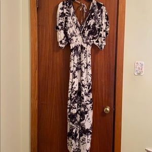 Tie Dye Kimono Style Maxi Dress